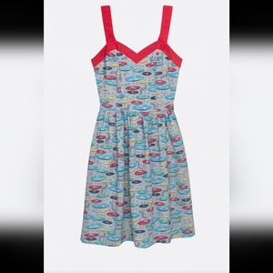 Bea & Dot by ModCloth RETRO STRAP DRESS RECORDS MADE IN USA 100%COTTON S…